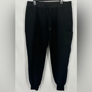 Mandala Women’s XL Black Scrub Pants Jogger Draw String Elastic Waist Cargo